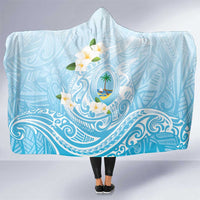 Guam Fishhook Mix Guasali Flowers Hooded Blanket Dreaming Turquoise LT7 One Size Turquoise - Polynesian Pride