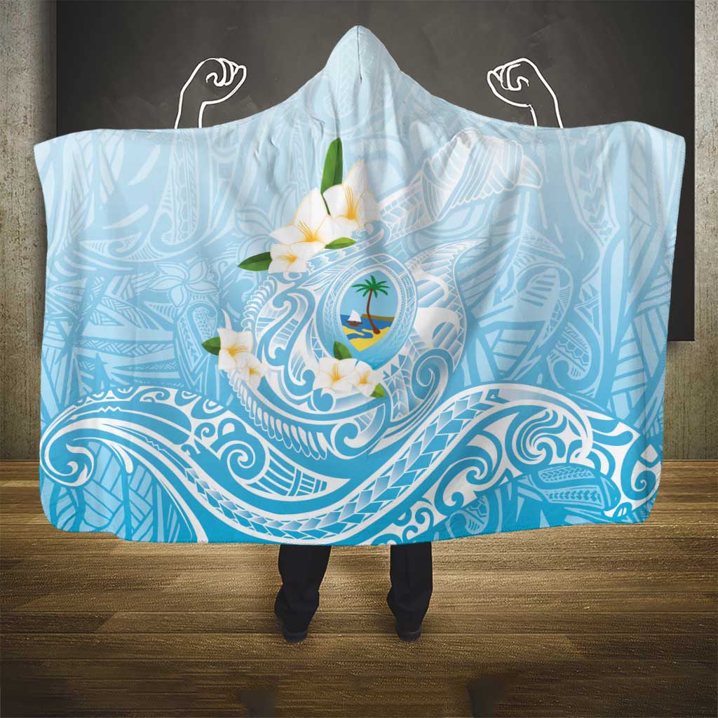 Guam Fishhook Mix Guasali Flowers Hooded Blanket Dreaming Turquoise LT7 - Polynesian Pride