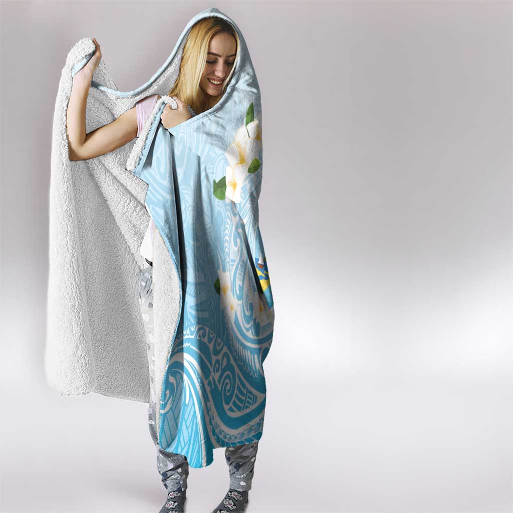 Guam Fishhook Mix Guasali Flowers Hooded Blanket Dreaming Turquoise LT7 - Polynesian Pride