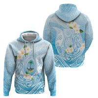 Guam Fishhook Mix Guasali Flowers Hoodie Dreaming Turquoise LT7 - Polynesian Pride