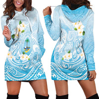 Guam Fishhook Mix Guasali Flowers Hoodie Dress Dreaming Turquoise LT7 - Polynesian Pride