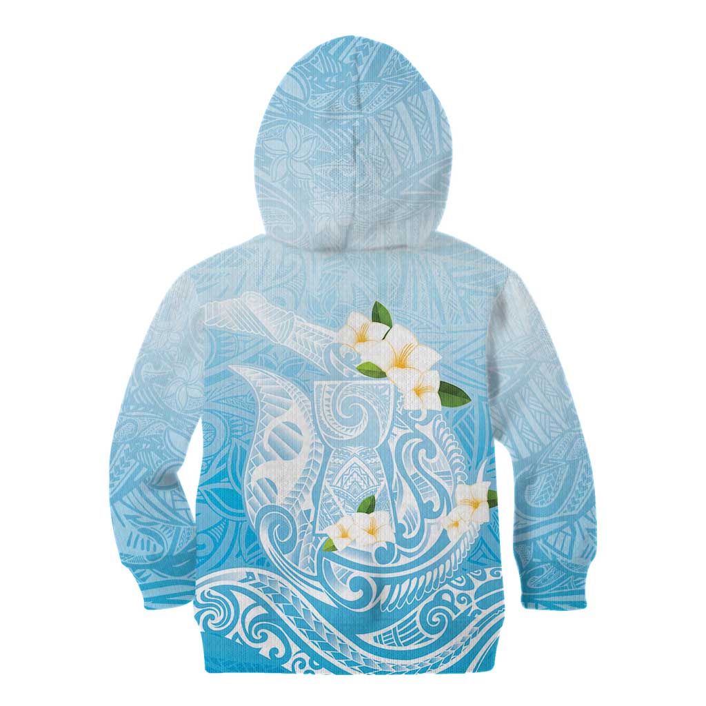 Guam Fishhook Mix Guasali Flowers Kid Hoodie Dreaming Turquoise LT7 - Polynesian Pride