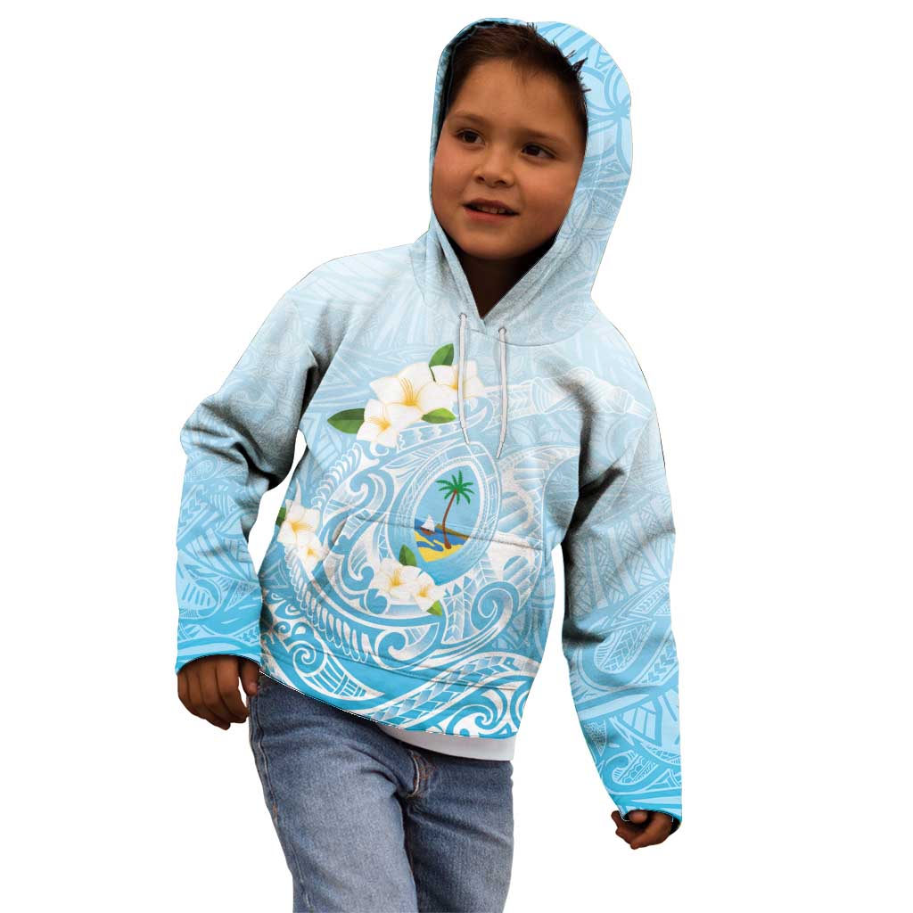 Guam Fishhook Mix Guasali Flowers Kid Hoodie Dreaming Turquoise LT7 - Polynesian Pride