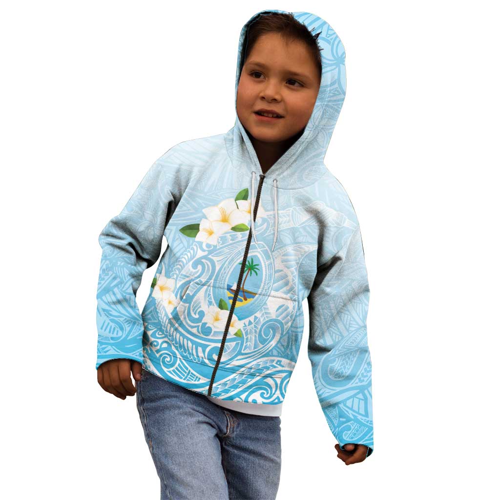 Guam Fishhook Mix Guasali Flowers Kid Hoodie Dreaming Turquoise LT7 - Polynesian Pride