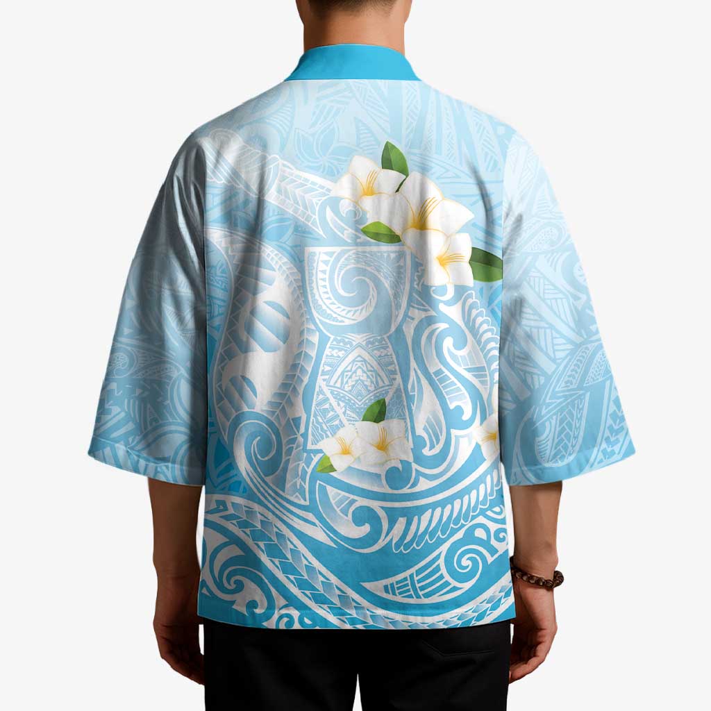 Guam Fishhook Mix Guasali Flowers Kimono Dreaming Turquoise LT7 - Polynesian Pride