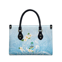 Guam Fishhook Mix Guasali Flowers Leather Bag Dreaming Turquoise LT7 - Polynesian Pride