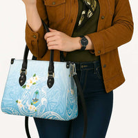 Guam Fishhook Mix Guasali Flowers Leather Bag Dreaming Turquoise LT7 - Polynesian Pride