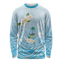 Guam Fishhook Mix Guasali Flowers Long Sleeve Shirt Dreaming Turquoise LT7 Unisex Turquoise - Polynesian Pride
