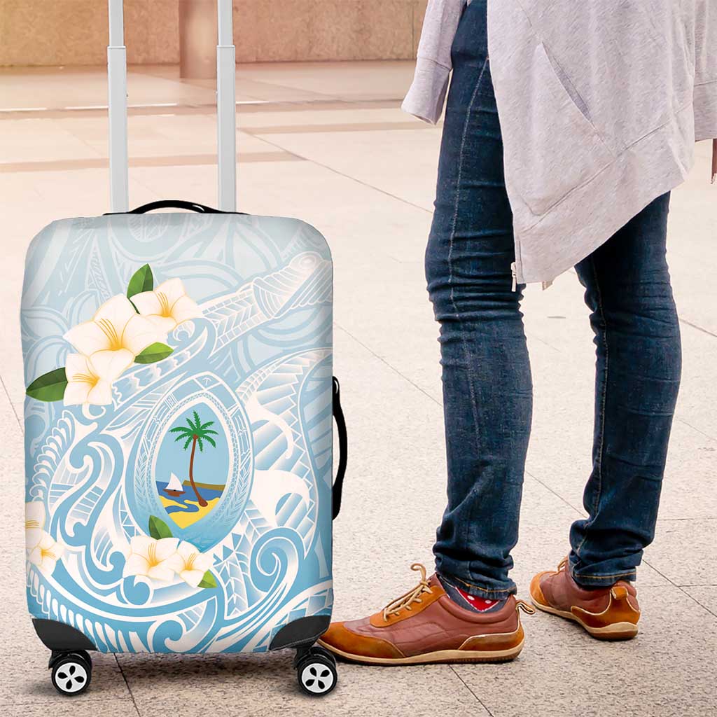Guam Fishhook Mix Guasali Flowers Luggage Cover Dreaming Turquoise