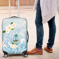 Guam Fishhook Mix Guasali Flowers Luggage Cover Dreaming Turquoise