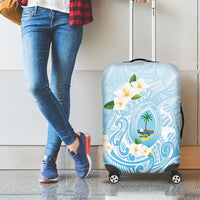 Guam Fishhook Mix Guasali Flowers Luggage Cover Dreaming Turquoise