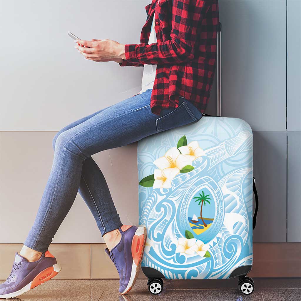 Guam Fishhook Mix Guasali Flowers Luggage Cover Dreaming Turquoise