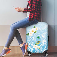 Guam Fishhook Mix Guasali Flowers Luggage Cover Dreaming Turquoise