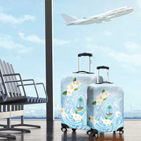 Guam Fishhook Mix Guasali Flowers Luggage Cover Dreaming Turquoise