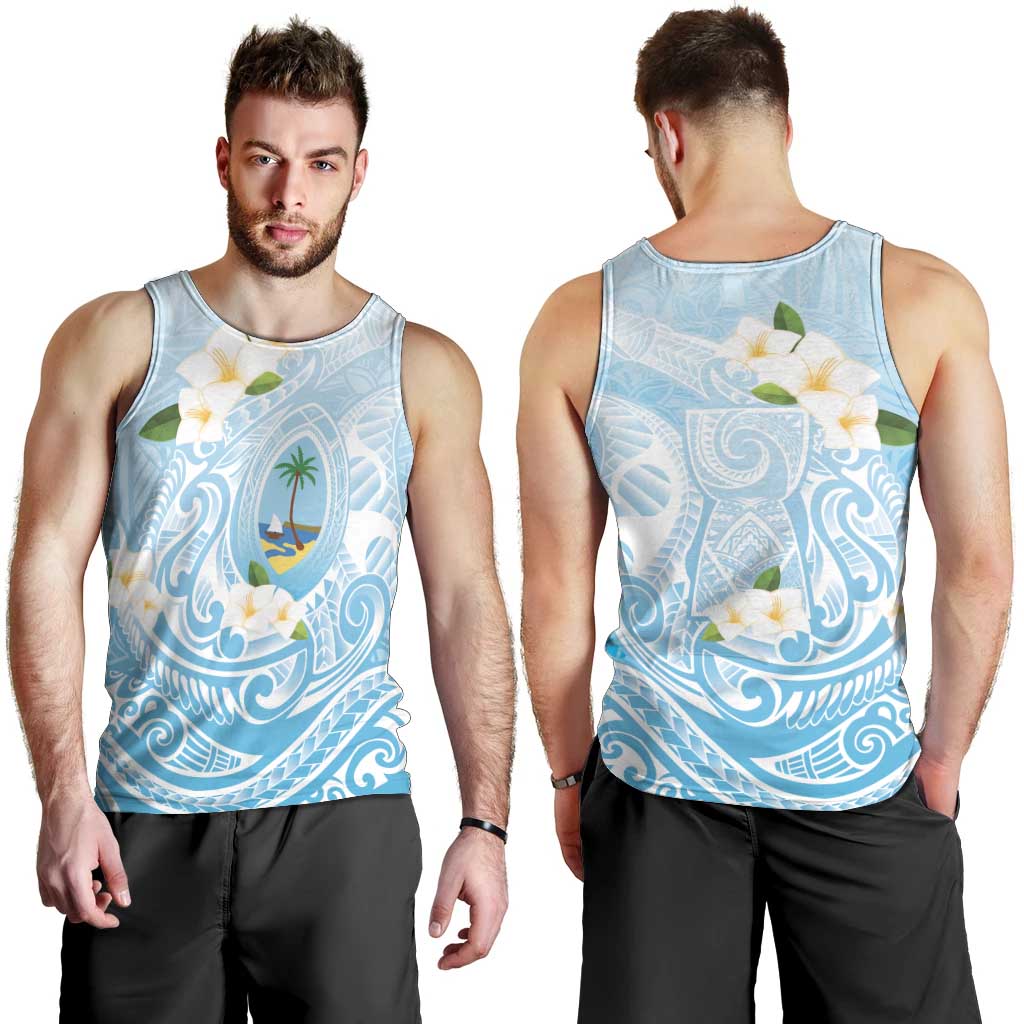 Guam Fishhook Mix Guasali Flowers Men Tank Top Dreaming Turquoise LT7 - Polynesian Pride