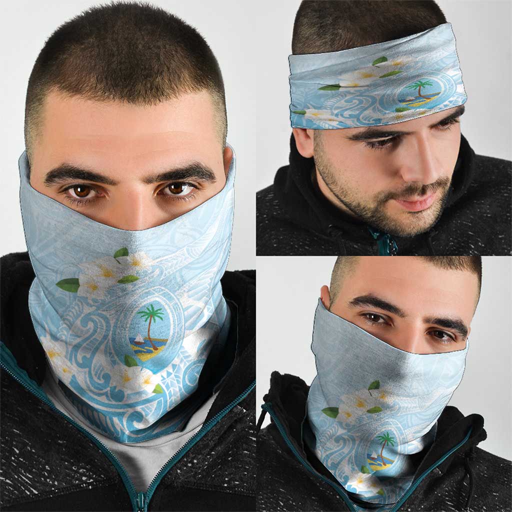 Guam Fishhook Mix Guasali Flowers Neck Gaiter Dreaming Turquoise LT7 - Polynesian Pride