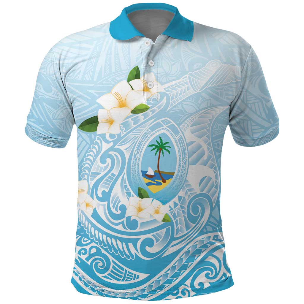 Guam Fishhook Mix Guasali Flowers Polo Shirt Dreaming Turquoise LT7 Turquoise - Polynesian Pride