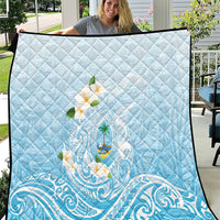Guam Fishhook Mix Guasali Flowers Quilt Dreaming Turquoise LT7 Turquoise - Polynesian Pride