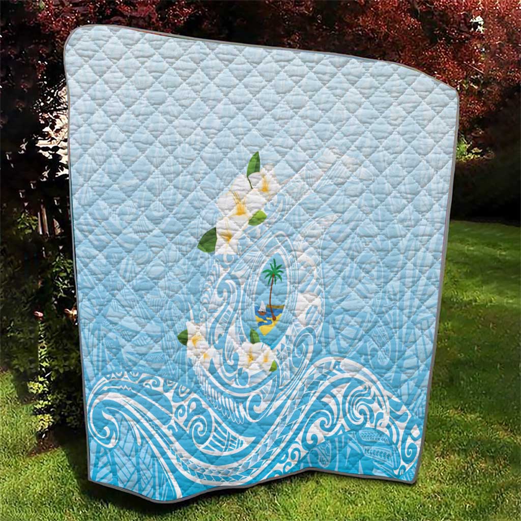 Guam Fishhook Mix Guasali Flowers Quilt Dreaming Turquoise LT7 - Polynesian Pride