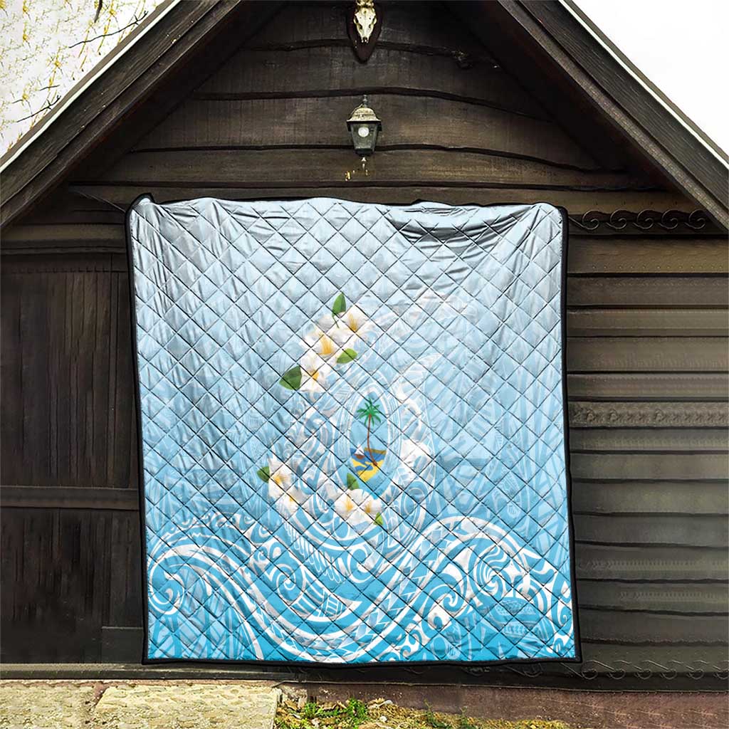 Guam Fishhook Mix Guasali Flowers Quilt Dreaming Turquoise LT7 - Polynesian Pride