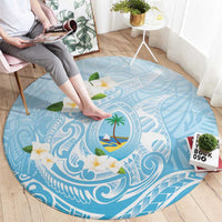 Guam Fishhook Mix Guasali Flowers Round Carpet Dreaming Turquoise LT7 - Polynesian Pride