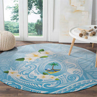 Guam Fishhook Mix Guasali Flowers Round Carpet Dreaming Turquoise LT7 - Polynesian Pride