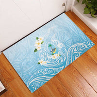Guam Fishhook Mix Guasali Flowers Rubber Doormat Dreaming Turquoise LT7 - Polynesian Pride