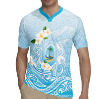 Guam Fishhook Mix Guasali Flowers Rugby Jersey Dreaming Turquoise LT7 - Polynesian Pride