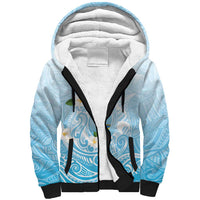 Guam Fishhook Mix Guasali Flowers Sherpa Hoodie Dreaming Turquoise LT7 Unisex Turquoise - Polynesian Pride