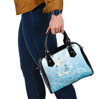 Guam Fishhook Mix Guasali Flowers Shoulder Handbag Dreaming Turquoise LT7 - Polynesian Pride