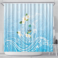 Guam Fishhook Mix Guasali Flowers Shower Curtain Dreaming Turquoise LT7 - Polynesian Pride