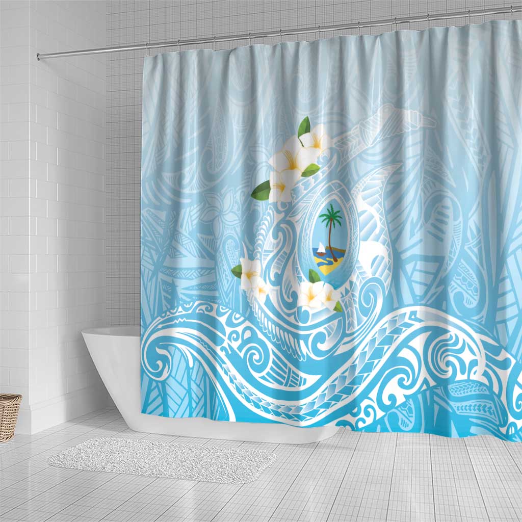 Guam Fishhook Mix Guasali Flowers Shower Curtain Dreaming Turquoise LT7 - Polynesian Pride