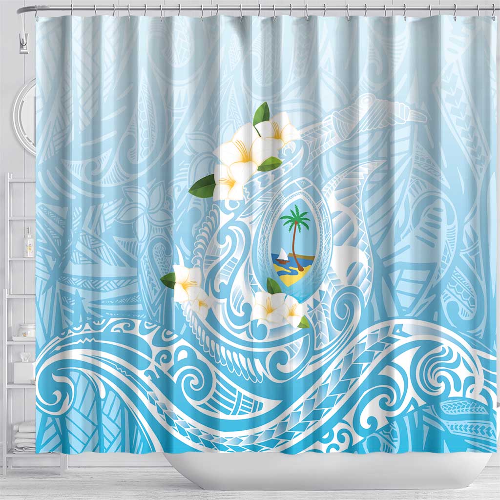 Guam Fishhook Mix Guasali Flowers Shower Curtain Dreaming Turquoise LT7 - Polynesian Pride
