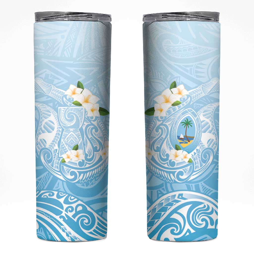 Guam Fishhook Mix Guasali Flowers Skinny Tumbler Dreaming Turquoise LT7 Turquoise - Polynesian Pride