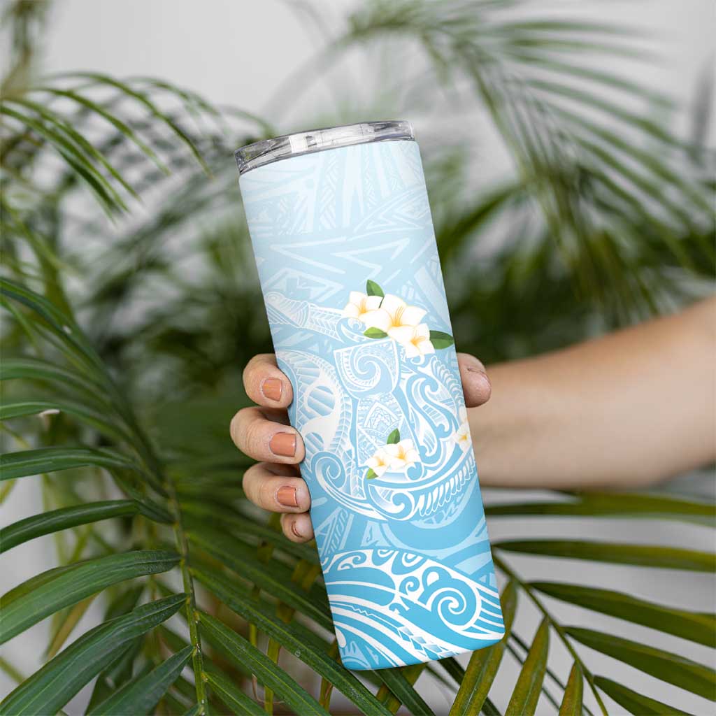 Guam Fishhook Mix Guasali Flowers Skinny Tumbler Dreaming Turquoise LT7 - Polynesian Pride
