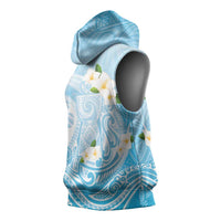Guam Fishhook Mix Guasali Flowers Sleeveless Hoodie Dreaming Turquoise LT7 - Polynesian Pride