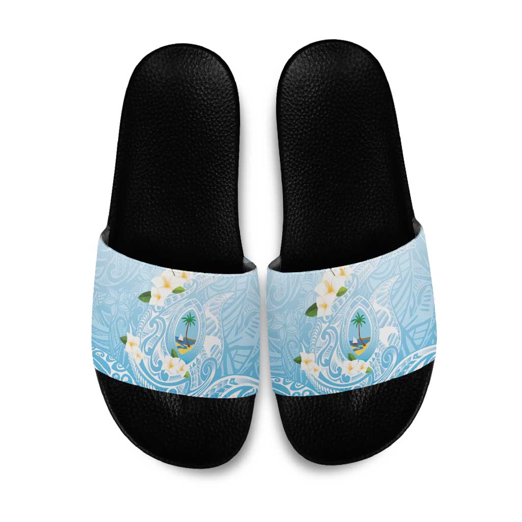 Guam Fishhook Mix Guasali Flowers Slide Sandals Dreaming Turquoise LT7 Turquoise - Polynesian Pride
