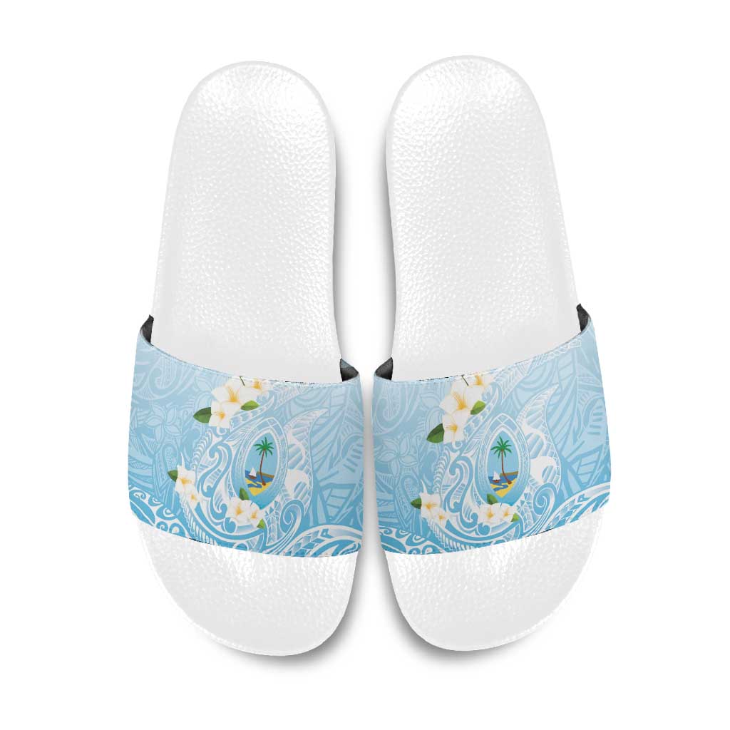 Guam Fishhook Mix Guasali Flowers Slide Sandals Dreaming Turquoise LT7 Turquoise - Polynesian Pride