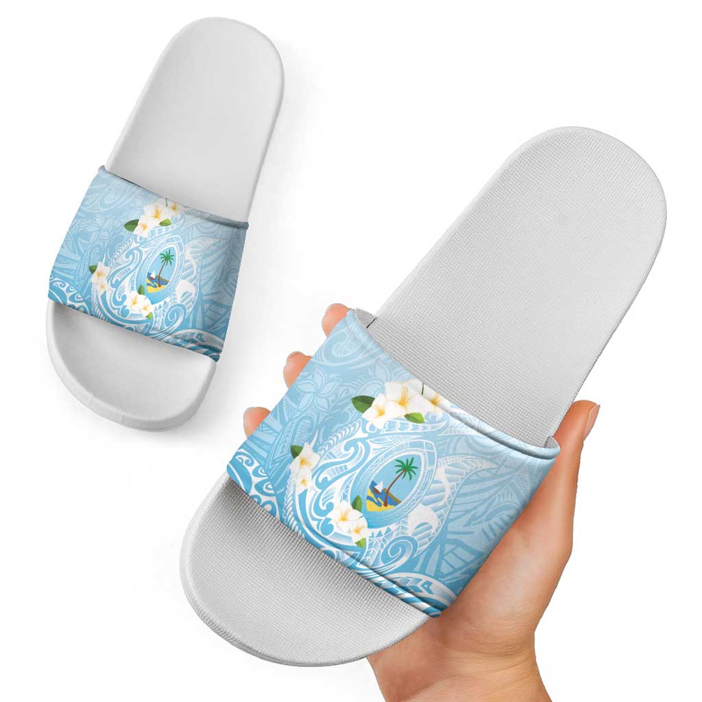 Guam Fishhook Mix Guasali Flowers Slide Sandals Dreaming Turquoise LT7 - Polynesian Pride