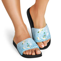 Guam Fishhook Mix Guasali Flowers Slide Sandals Dreaming Turquoise LT7 - Polynesian Pride