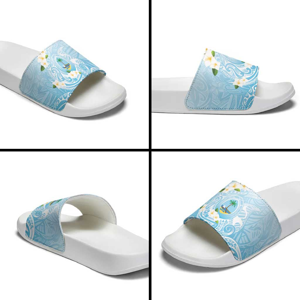 Guam Fishhook Mix Guasali Flowers Slide Sandals Dreaming Turquoise LT7 - Polynesian Pride