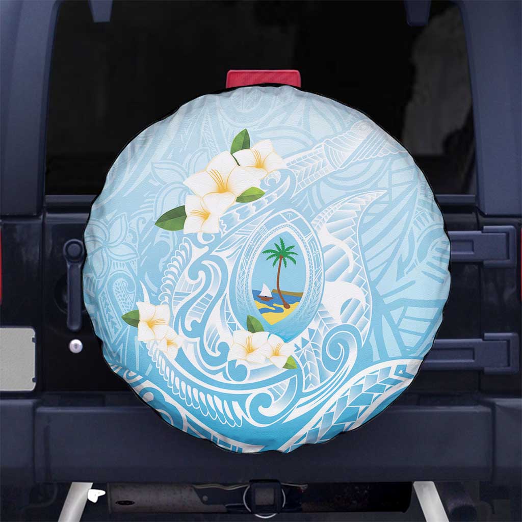 Guam Fishhook Mix Guasali Flowers Spare Tire Cover Dreaming Turquoise LT7 No hole Turquoise - Polynesian Pride