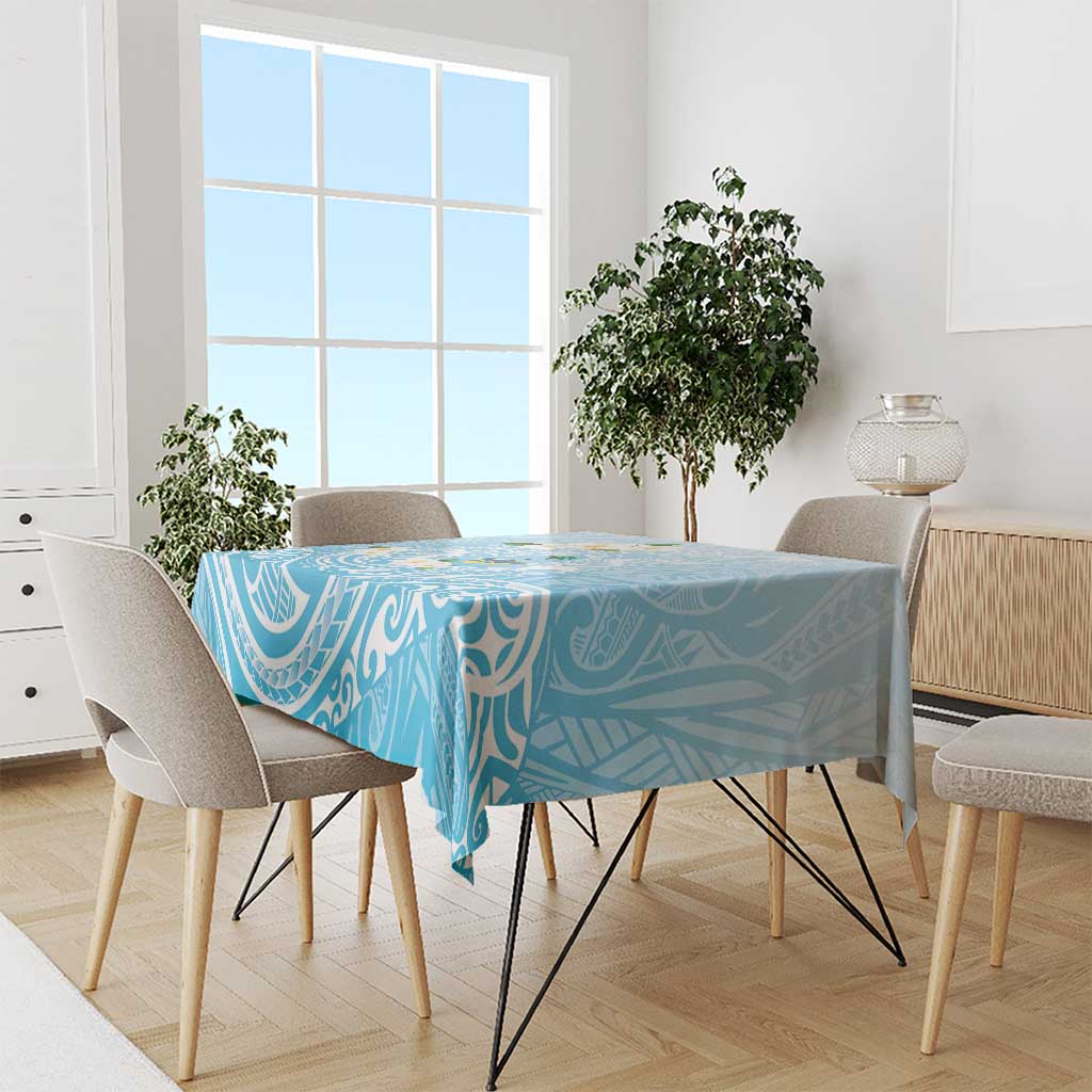 Guam Fishhook Mix Guasali Flowers Tablecloth Dreaming Turquoise LT7 - Polynesian Pride