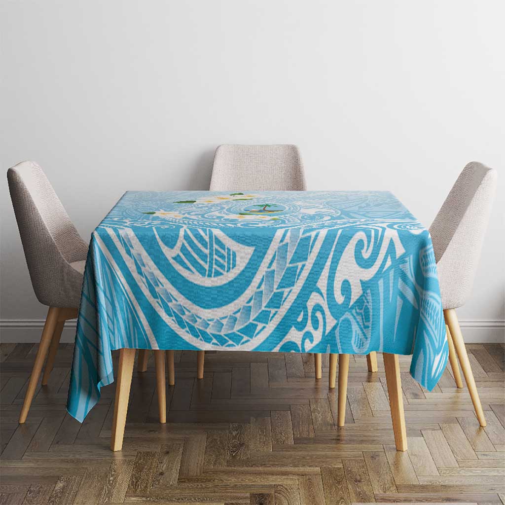 Guam Fishhook Mix Guasali Flowers Tablecloth Dreaming Turquoise LT7 - Polynesian Pride