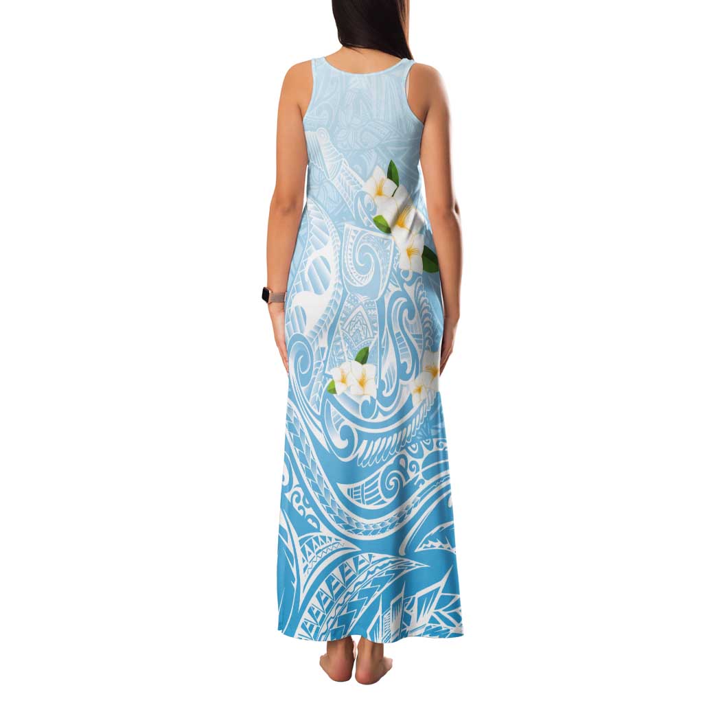 Guam Fishhook Mix Guasali Flowers Tank Maxi Dress Dreaming Turquoise LT7 - Polynesian Pride