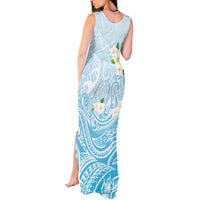 Guam Fishhook Mix Guasali Flowers Tank Maxi Dress Dreaming Turquoise LT7 - Polynesian Pride