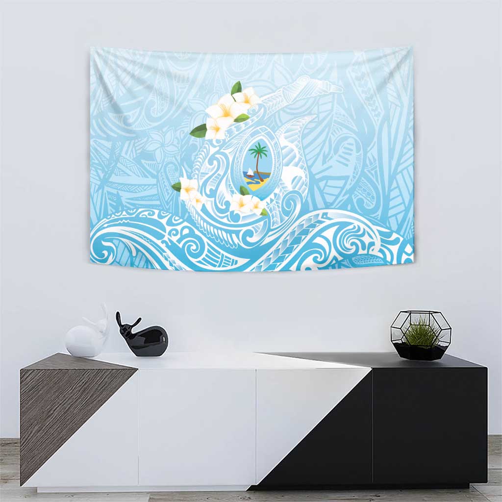 Guam Fishhook Mix Guasali Flowers Tapestry Dreaming Turquoise LT7 - Polynesian Pride