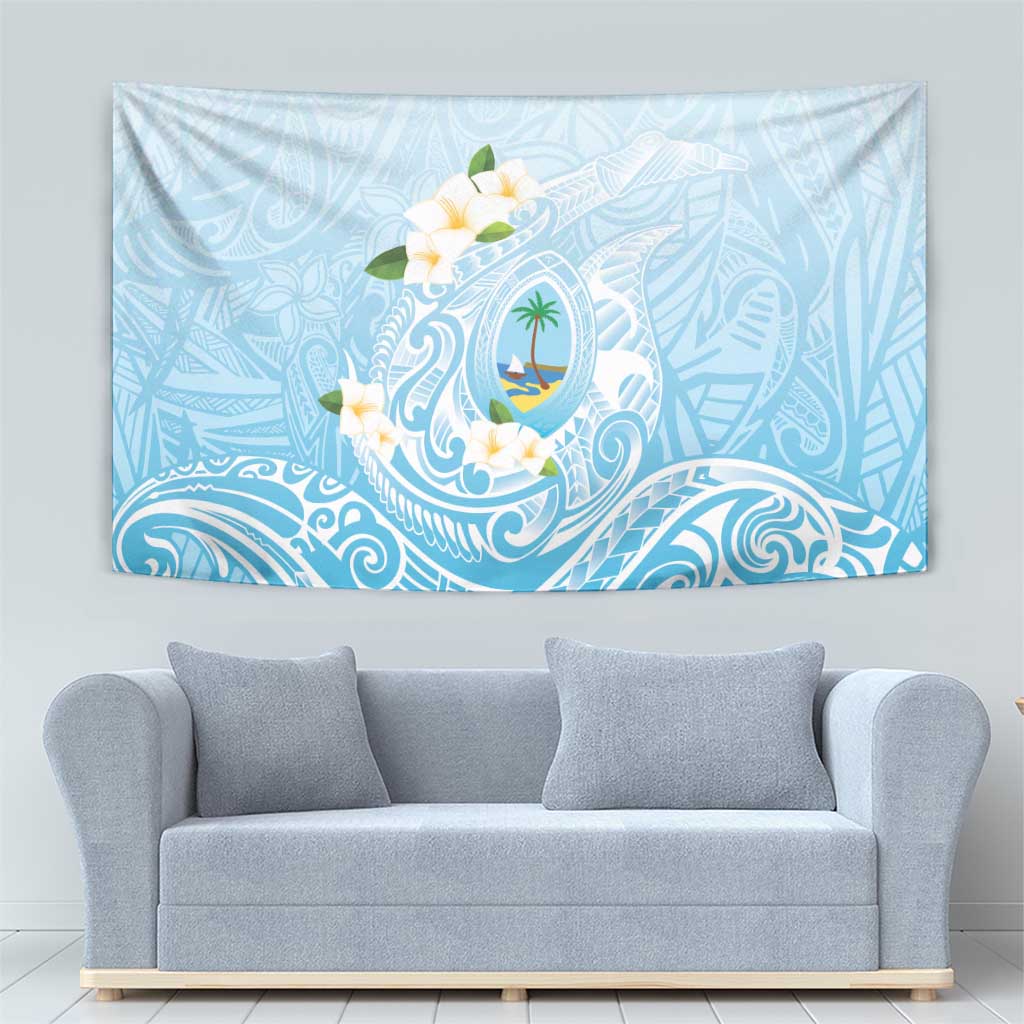Guam Fishhook Mix Guasali Flowers Tapestry Dreaming Turquoise LT7 - Polynesian Pride