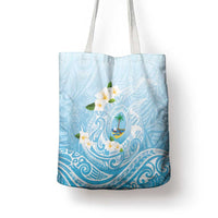 Guam Fishhook Mix Guasali Flowers Tote Bag Dreaming Turquoise LT7 - Polynesian Pride