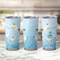 Guam Fishhook Mix Guasali Flowers Tumbler Cup Dreaming Turquoise LT7 - Polynesian Pride
